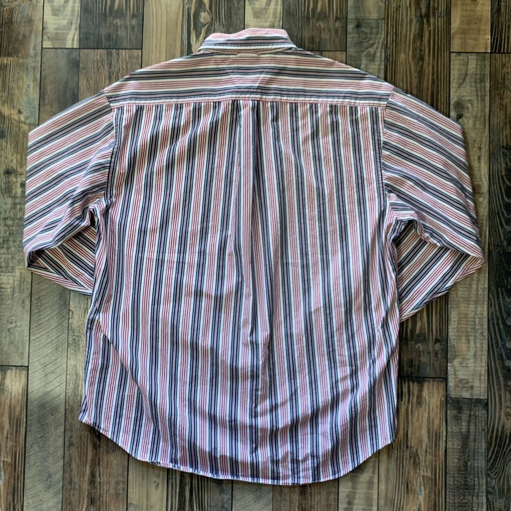 Tommy Hilfiger Men’s Large Dress Shirt Long Sleeve Vintage Logo Button Up Casual - Picture 10 of 12
